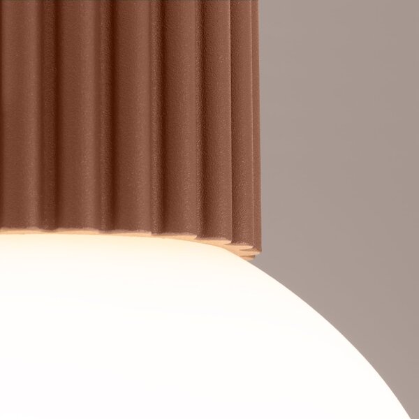Stropné svietidlo Halo, 1x biele sklenené tienidlo, br