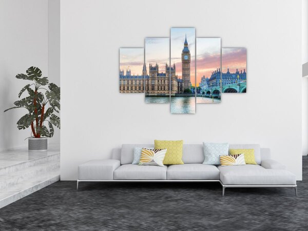 Obraz - Londýn v pastelových farbách (150x105 cm)