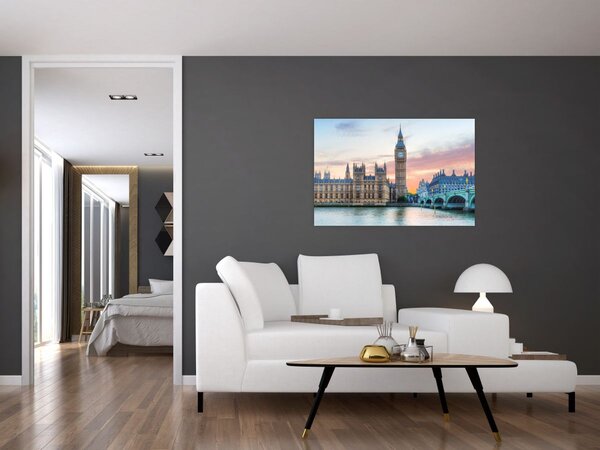 Obraz - Londýn v pastelových farbách (90x60 cm)