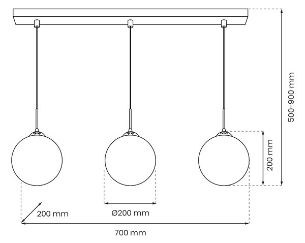 Závesné svietidlo Reflex, 3x grafitové sklenené tienidlo, b/g