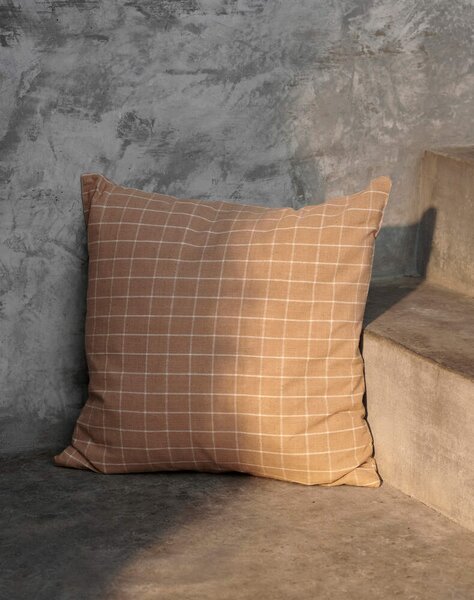 Ferm Living Vankúš Brown Cotton Check