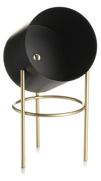 KOVOVÝ KVETINÁČ SO STOJANOM LOFT 20X12 CM ČIERNA/ZLATÁ