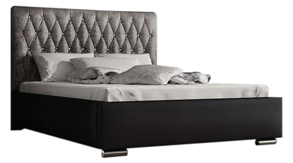 Čalúnená posteľ REBECA + rošt, Siena03 s kryštálom/Dolaro08, 180x200
