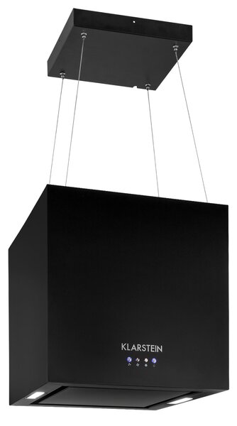 Klarstein Kronleuchter, digestor, 40 cm, ostrovčekový, 596 m³/h, LED panel, A, čierny