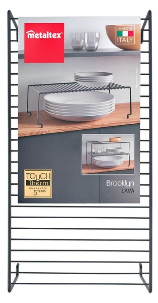 Čierna prídavná polica do kuchyne Metaltex Brooklyn Lava