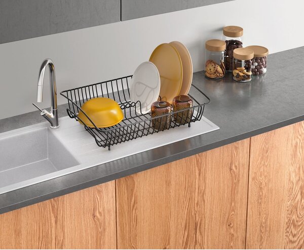 Čierny odkvapávač z antikoro ocele Metaltex Rectangular Lava