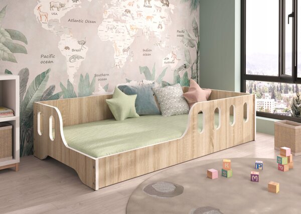 Detská posteľ Montessori 140 x 70 cm v dekore dub sonoma Hnedá