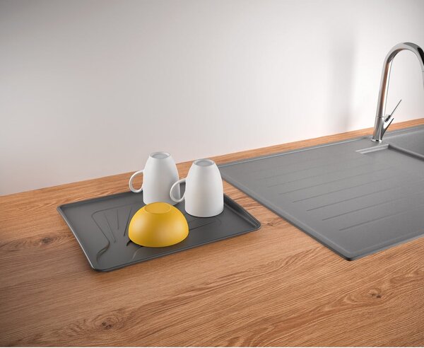 Antracitovosivý odkvapávač z antikoro ocele Metaltex Aquatexplus Lava