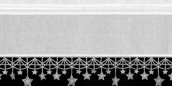 KRÁTKA VIANOČNÁ ZÁCLONA NA PÁSKE XMAS 30X150 CM HVIEZDY