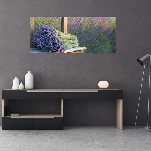 Obraz - Levanduľové zväzky (120x50 cm)