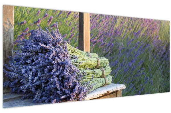 Obraz - Levanduľové zväzky (120x50 cm)