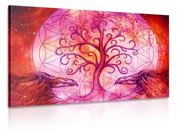 Obraz magický strom života v pastelovom prevedení