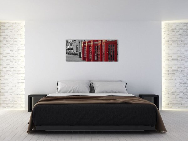 Obraz - Londýnske telefónne búdky (120x50 cm)