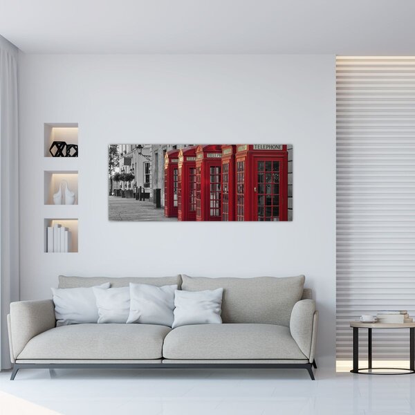 Obraz - Londýnske telefónne búdky (120x50 cm)