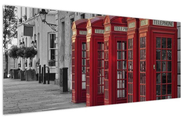 Obraz - Londýnske telefónne búdky (120x50 cm)