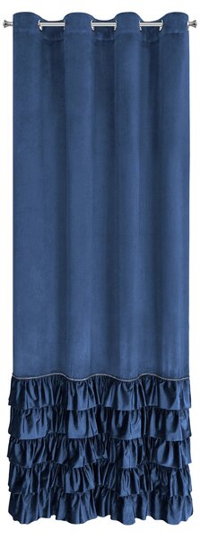 ZATEMŇOVACÍ ZÁVES NA KRÚŽKOCH CARLI 140X250 CM TMAVOMODRÁ