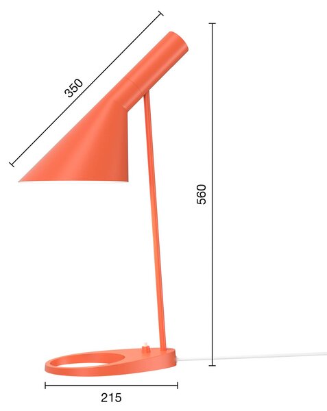 Dizajnová stolová lampa Louis Poulsen AJ Mini oranžová