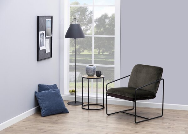 PRÍRUČNÝ STOLÍK, čierna, divoký dub, kompozitné drevo, 40/40/50 cm - Online Only obývacie izby, Online Only