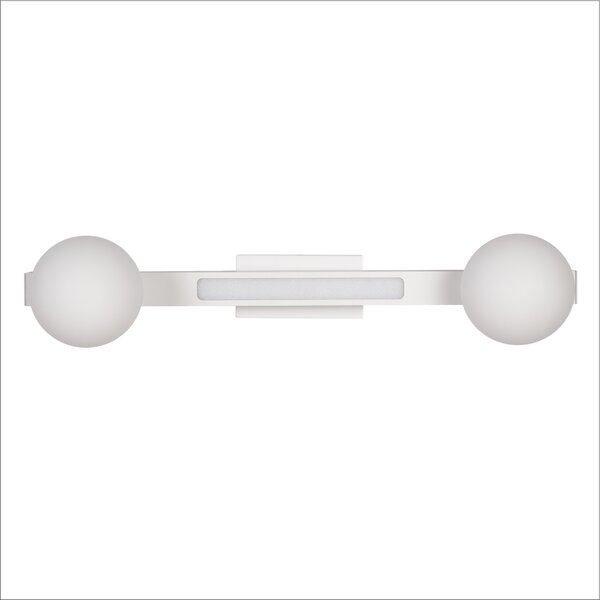 Nástenné svietidlo Magnet1, 2x biele sklenené tienidlo + 1x LED 13W, w