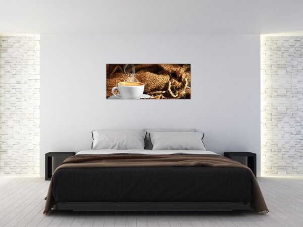 Obraz - Šálka kávy (120x50 cm)