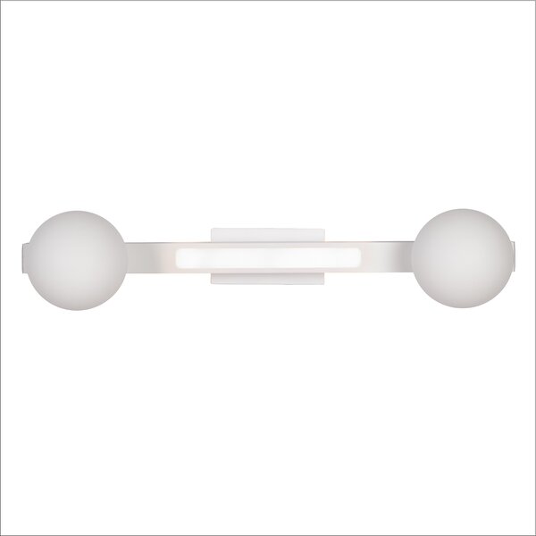 Nástenné svietidlo Magnet1, 2x biele sklenené tienidlo + 1x LED 13W, w