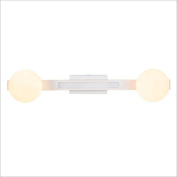 Nástenné svietidlo Magnet1, 2x biele sklenené tienidlo + 1x LED 13W, w