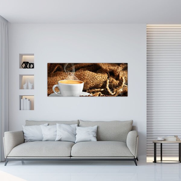 Obraz - Šálka kávy (120x50 cm)