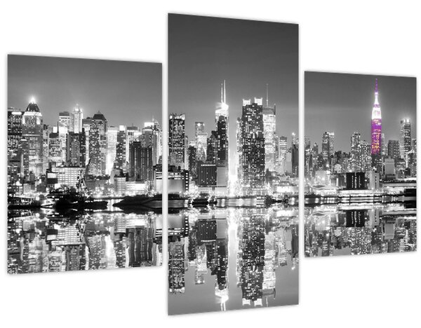 Obrázok - New York a fialový mrakodrap (90x60 cm)