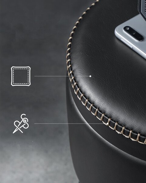 Taburetka s odkladacím priestorom – čierna