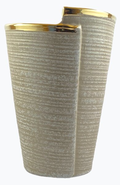 Moderná keramická váza sivo zlatá ø12cm
