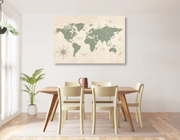 Obraz na korku decentná mapa sveta