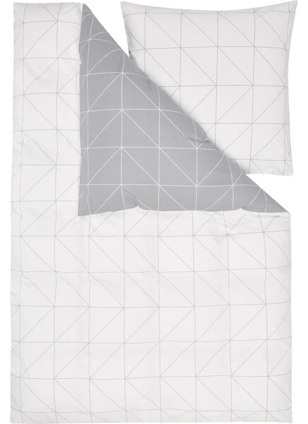 Bielo-sivé bavlnené obliečky na jednolôžko by46 Marla, 155 x 220 cm