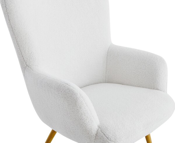 RELAXAČNÉ KRESLO S PODNOŽKOU, kov, textil, biela Ti'me - Kreslá
