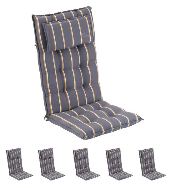 Blumfeldt Sylt, čalúnená podložka, podložka na stoličku, podložka na vyššie polohovacie kreslo, vankúš, polyester, 50 × 120 × 9 cm, 6 × podložka