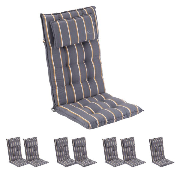 Blumfeldt Sylt, čalúnená podložka, podložka na stoličku, podložka na vyššie polohovacie kreslo, vankúš, polyester, 50 × 120 × 9 cm, 8 × podložka