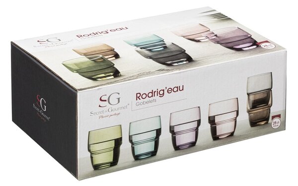 Sklenený pohár na vodu Colors 280 ml sada 6ks