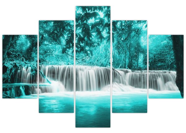 Obraz - Modrý vodopád (150x105 cm)