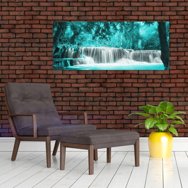 Obraz - Modrý vodopád (120x50 cm)