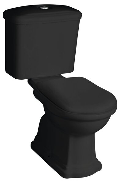 Kerasan RETRO WC kombi, spodný odpad, čierna-chróm
