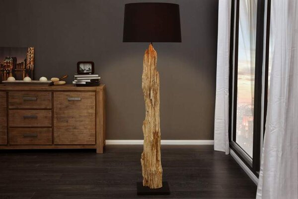 Čierna stojanová lampa z naplaveného dreva Rousilique 175 cm »