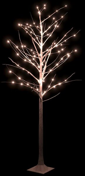 LED strom s dizajnom bielej brezy 128 teplých bielych LED 220cm