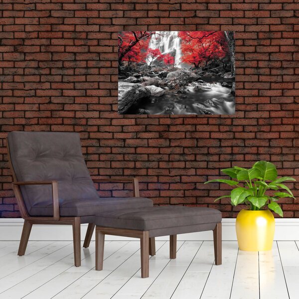 Obraz - Vodopády v jesennej krajine (70x50 cm)