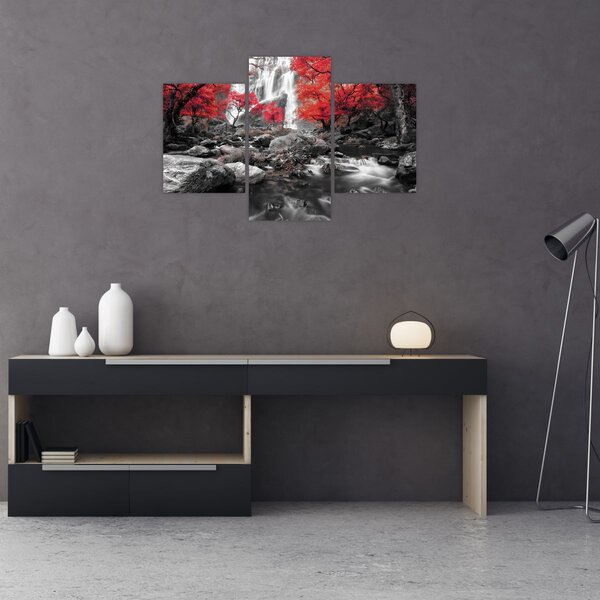Obraz - Vodopády v jesennej krajine (90x60 cm)