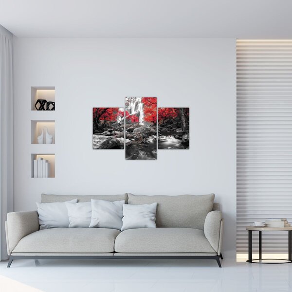 Obraz - Vodopády v jesennej krajine (90x60 cm)
