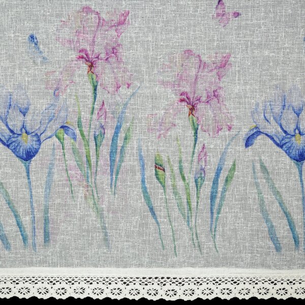 KRÁTKA ZÁCLONA NA PÁSKE DOLOREZ 150X60 CM KVETY