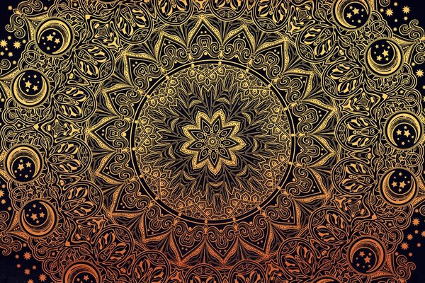 Obraz zlatá orientálna Mandala