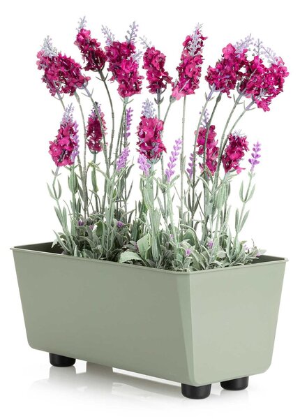 PLASTOVÝ KVETINÁČ SALVIA 28,5X17 CM ZELENÁ