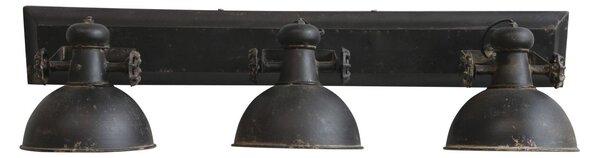 Industriálne čierne antik kovové nástenné svetlo Fact ceiling - 85*19*30cm / E14 - Chic Antique