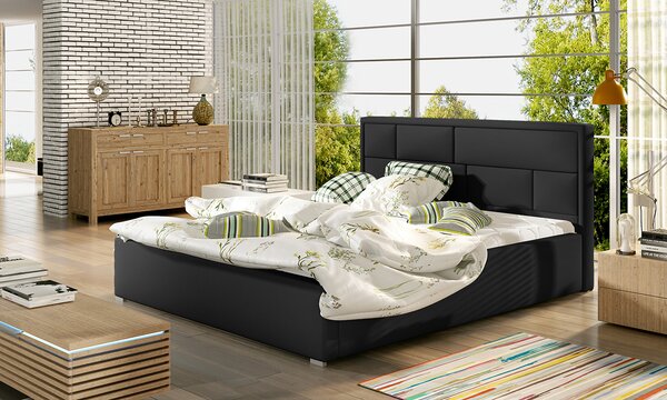 Čalúnená manželská posteľ s roštom Liza 140 - čierna