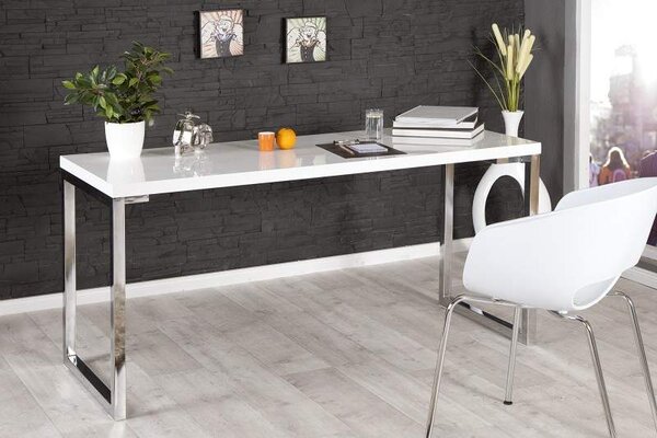 Biely písací stôl White Desk 60 x 160 cm – 40 mm »